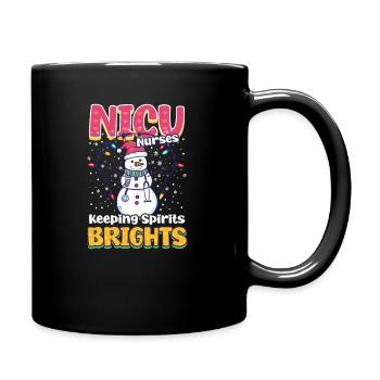 NICU Christmas NICU Nurses, Keeping Spirits Bright - Full Colour Mug - black - Right