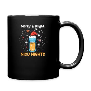 NICU Christmas Merry & Bright NICU Nights - Full Colour Mug - black - Right