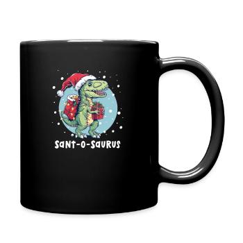 Dinosaur Christmas Sant-O-Saurus - Full Colour Mug - black - Right