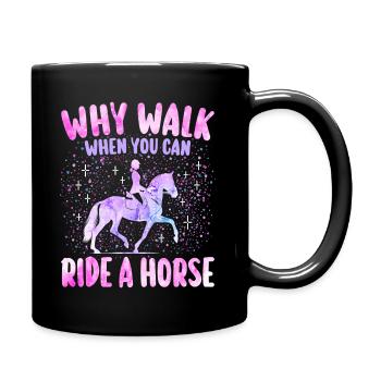 Équitation Cheval Fille Femme Cavalière - Mug uni - noir - Droite