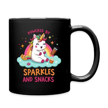 Unicorn Snack Lover Design - Full Colour Mug - black - Right