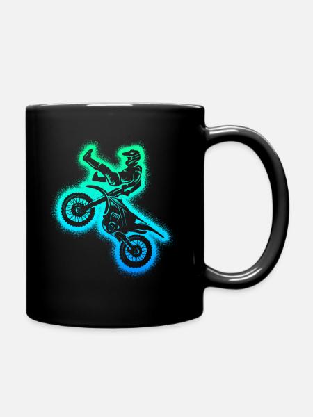 Dirt Biker Moto Hommes Enfants Motocross Garçons - Mug uni - noir