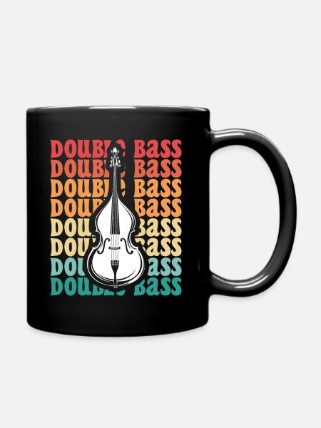 Contrebasse Vintage Contrebassiste - Mug uni - noir