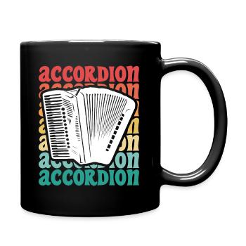 Vintage-Akkordeonist - Tasse einfarbig - Schwarz - Rechts