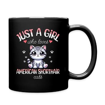 Fille Adore Chat American Shorthair - Mug uni - noir - Droite