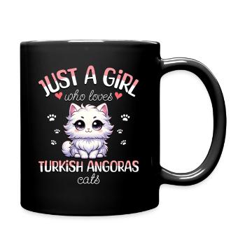 Fille Adore Chat Angora Turc - Mug uni - noir - Droite