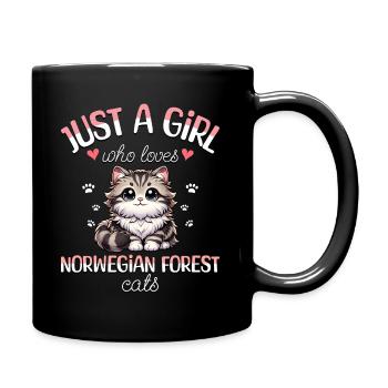 Fille Adore Chat Norvégien - Mug uni - noir - Droite
