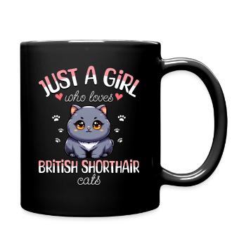 Fille Adore Chat British Shorthair - Mug uni - noir - Droite