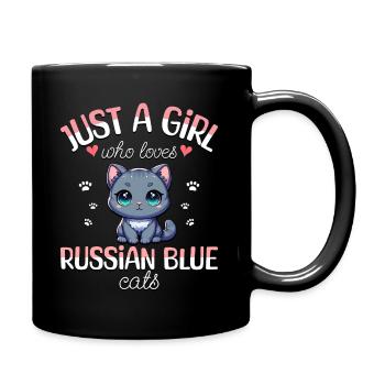 Fille Adore Chat Bleu Russe - Mug uni - noir - Droite