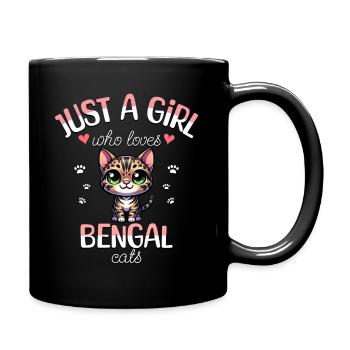 Fille Adore Chat Bengal - Mug uni - noir - Droite