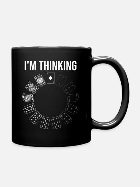 Kartenspiel Humor Poker Spieler - Tasse einfarbig - Schwarz