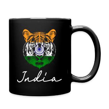 Souvenir Tiger Indianerflagge - Tasse einfarbig - Schwarz - Rechts