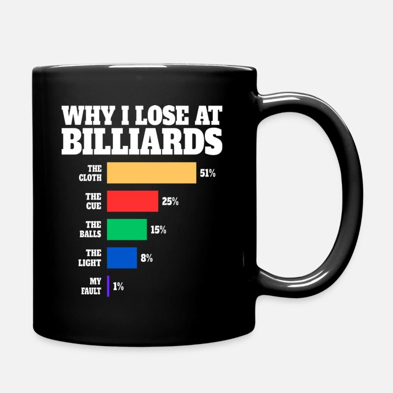 Billard Spieler Humor Billard - Tasse einfarbig - Schwarz