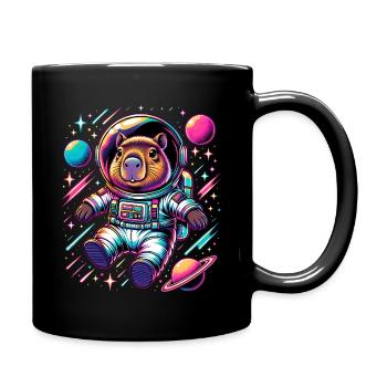 Capybaras Cute Capybara Astronaut - Full Colour Mug - black - Right