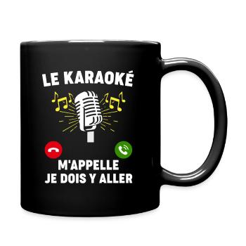 Le Karaoké M'Appelle | Soirée Karaoké Musique - Mug uni - noir - Droite