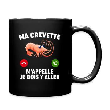 Humour Crevette Surnom Amour - Mug uni - noir - Droite