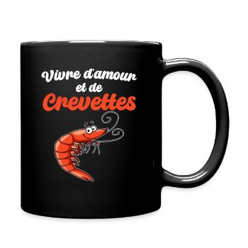 Humour Crevette Citation Mer Peche - Mug uni - noir - Droite