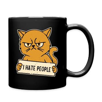 I Hate People Antisocial Cat - Full Colour Mug - black - Right