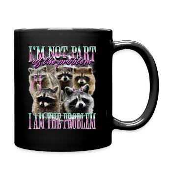 Humor Meme Waschbär Bootleg - Tasse einfarbig - Schwarz - Rechts