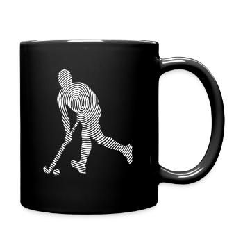 Feldhockey Hockey Fingerabdruck Hockeyspieler - Tasse einfarbig - Schwarz - Rechts