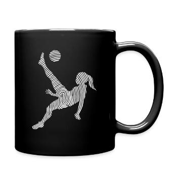 Soccer Soccer Player Fingerprint Ladies Soccer - Full Colour Mug - black - Right
