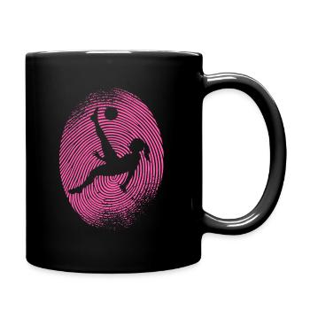 Footballer Soccer Fingerprint Ladies Soccer - Full Colour Mug - black - Right