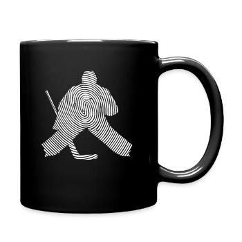 Hockey Goalie Fingerprint Hockey Player - Full Colour Mug - black - Right