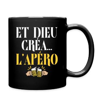 Et Dieu Créa Apéro Humour - Mug uni - noir - Droite