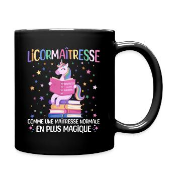 Licormaitresse Licorne Enseignante - Mug uni - noir - Droite