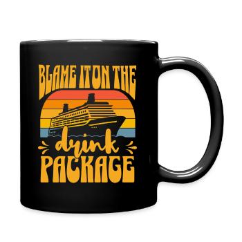 Humor Drinks Cruise Vacation - Full Colour Mug - black - Right