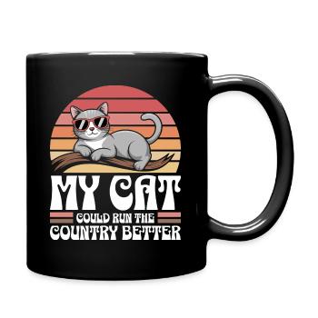 Mon Chat Gouvernerait Mieux Le Pays - Mug uni - noir - Droite