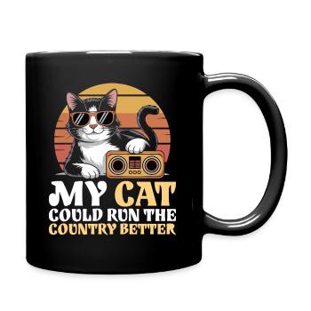 Mon Chat Gouvernerait Mieux Le Pays - Mug uni - noir - Droite