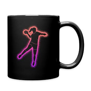 Handball Damen Handballspieler Kinder Handballerin - Tasse einfarbig - Schwarz - Rechts