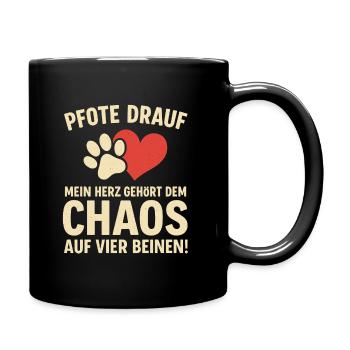 Mein Herz gehört dem Caos - Tasse einfarbig - Schwarz - Rechts