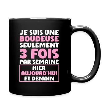 Boudeuse 3 Fois Par Semaine - Mug uni - noir - Droite