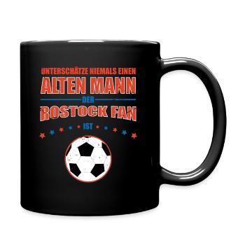 Alter Mann - Rostock Fußball Fan | Retro Vintage - Tasse einfarbig - Schwarz - Rechts