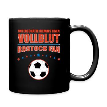 Vollblut - Rostock Fan | Retro Vintage Fußball - Tasse einfarbig - Schwarz - Rechts