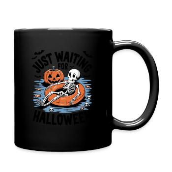 Juste en attendant le squelette d’Halloween - Mug uni - noir - Droite