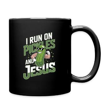Cucumber Jesus Faith Christian - Full Colour Mug - black - Right
