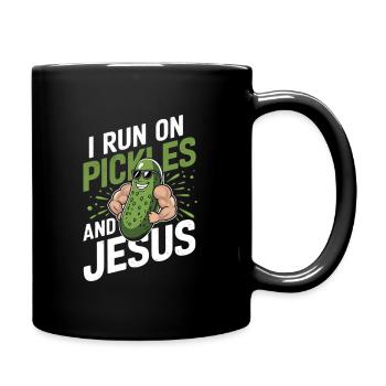 Cucumber Jesus Faith Christian - Full Colour Mug - black - Right