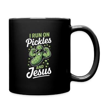 Cucumber Jesus Faith Christian - Full Colour Mug - black - Right