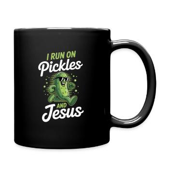 Cucumber Jesus Faith Christian - Full Colour Mug - black - Right