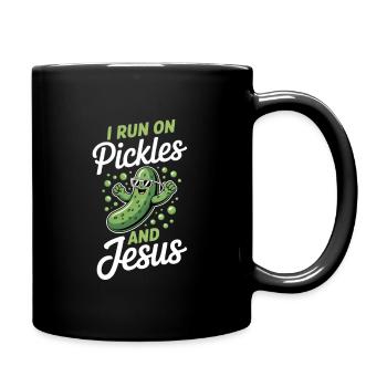 Cucumber Jesus Faith Christian - Full Colour Mug - black - Right