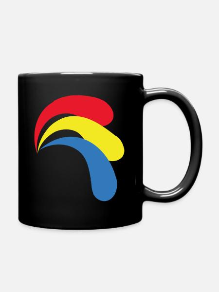 Primärfarbene Bogenformen - Tasse einfarbig - Schwarz