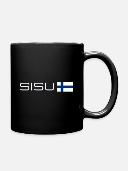 Sisu, Ausdauer, Beharrlichkeit, Liebe, Leben, groß - Tasse einfarbig - Schwarz