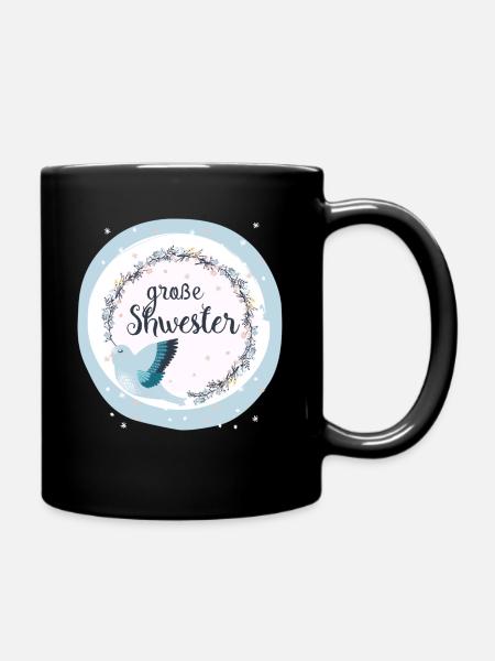big sister bird - Full Colour Mug - black
