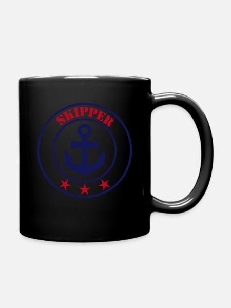 Skipper Segeln - Tasse einfarbig - Schwarz