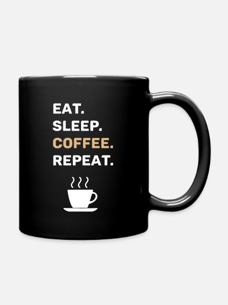 Coffee saying funny Coffee Mug Caffeine - Full Colour Mug - black