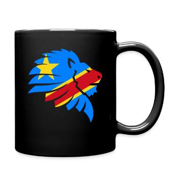 Kongo Zaire Kongu Congo Kongó Flagge Löwe Geschenk - Tasse einfarbig - Schwarz - Rechts