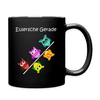 eulersche gerade, Eulen, Geschenk für Mathematiker - Tasse einfarbig - Schwarz - Rechts